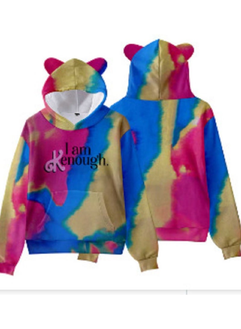 Barbie Digital Printed Coswear Loose Hooded Sweater