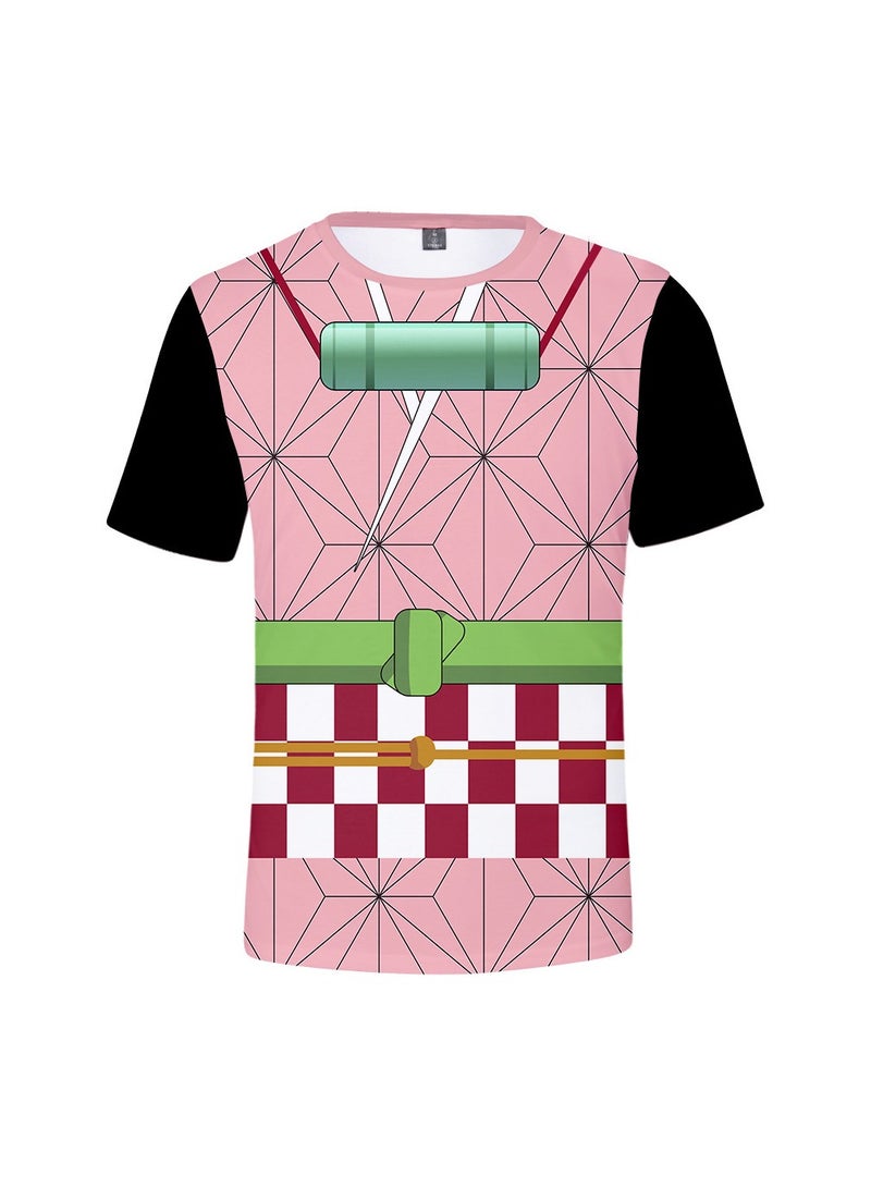 3D Digital Printed Cardigan Short Sleeved Top Cosplay Suit