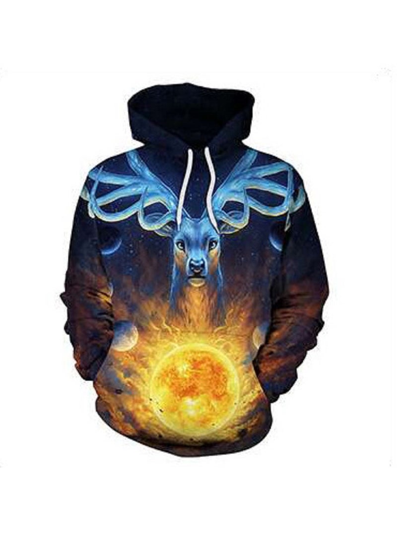 Digital Printed Pullover Long Sleeved Hoodie
