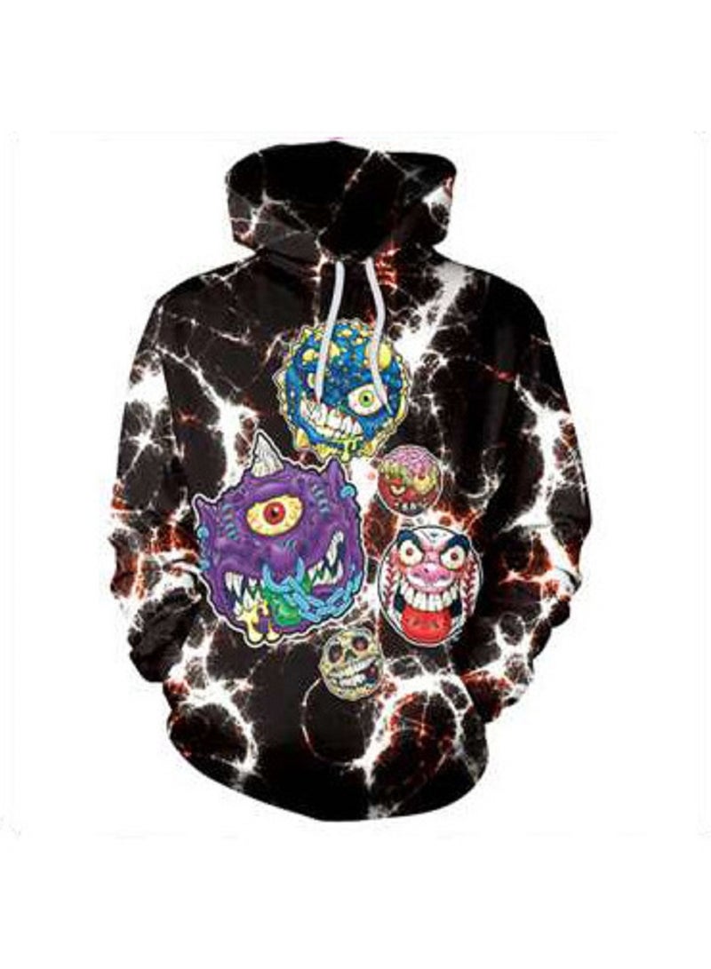 Digital Printed Pullover Long Sleeved Hoodie