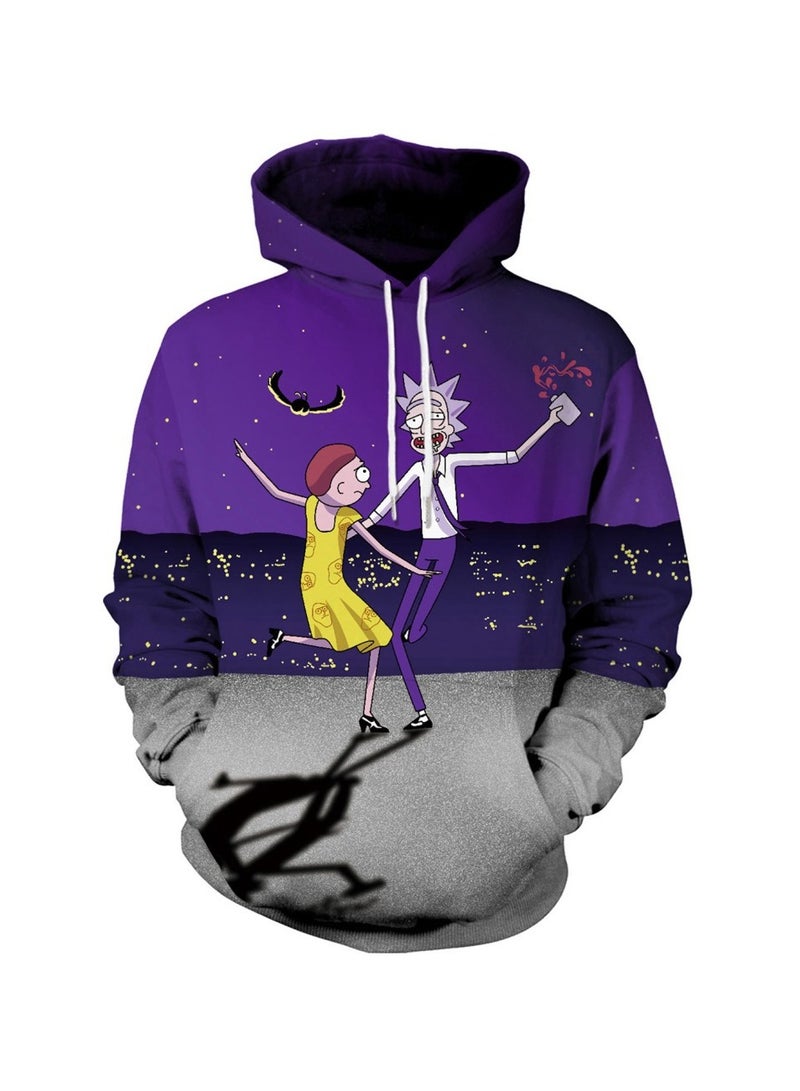 3D Digital Printed Hooded Long Sleeved Women's Sweater