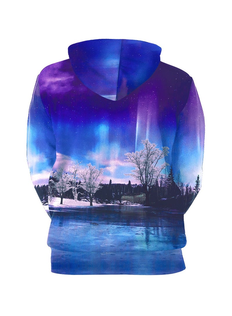 3D Digital Printed Hooded Long Sleeved Women's Sweater