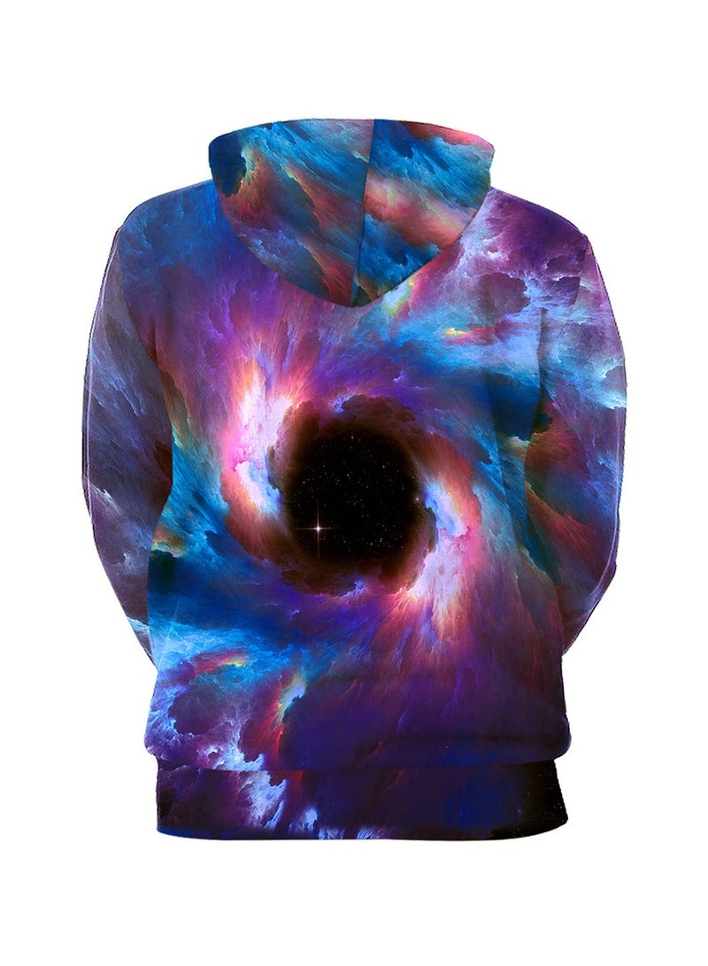 3D Digital Printed Hooded Long Sleeved Women's Sweater