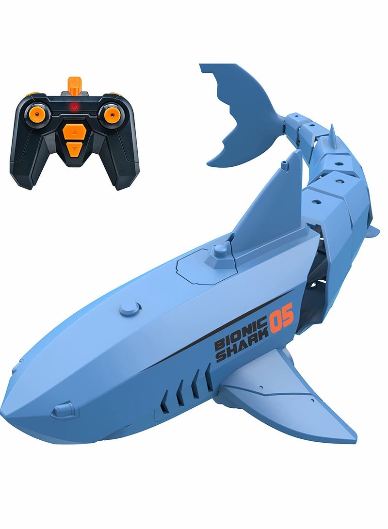 Remote Control Shark Toys for 3 4 5 6 Year Old Boys Alpharev A801 Shark Toys for Kids Simulated RC Shark for Swimming Pool Bathroom Great Gift for Kids with Rechargeable Battery Blue