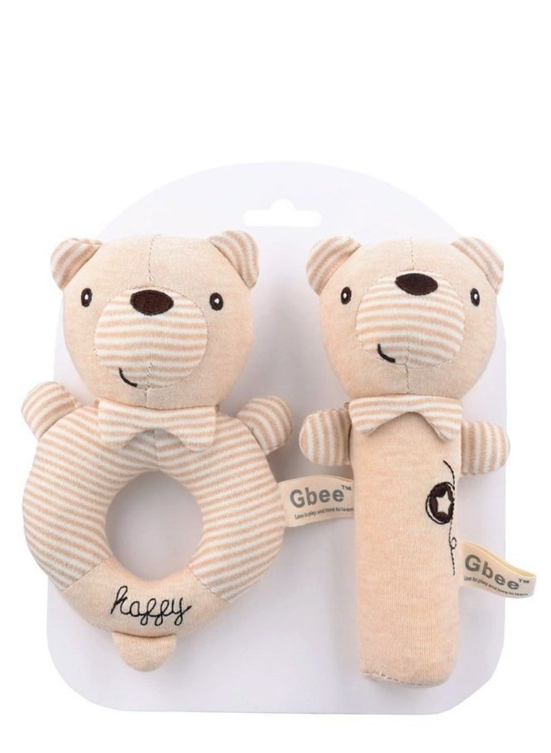 2-Piece Bruin Organic Cotton Hand Rocker Baby Soothe Toy 0-1 Years Old