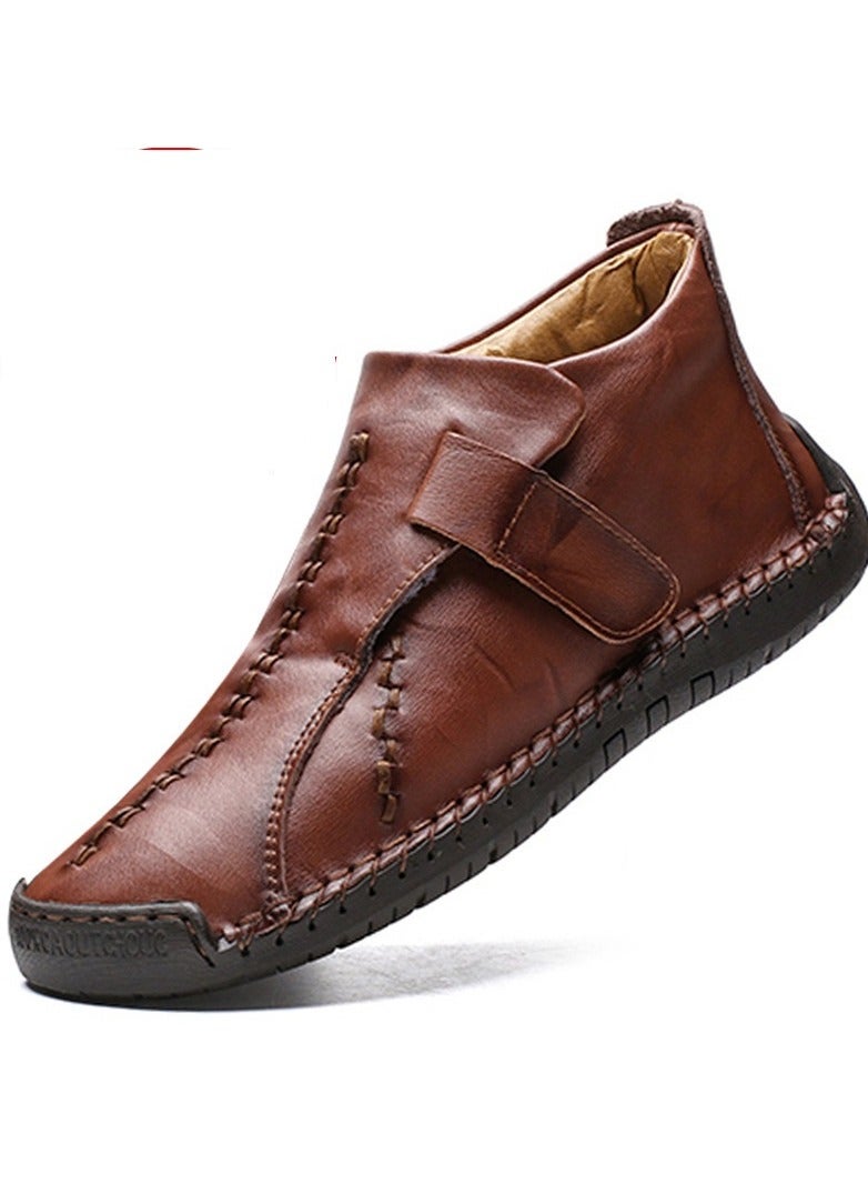 Winter Men's Handmade Casual High Top British Warm Short Boots Add Plush