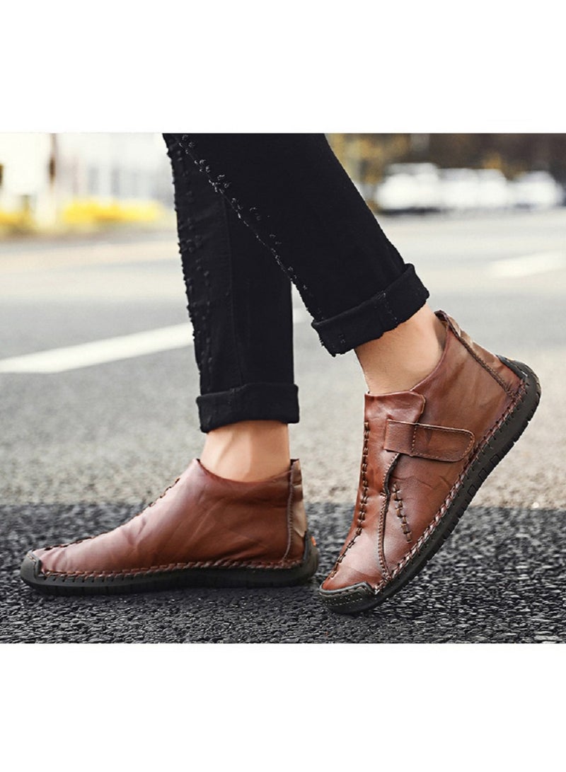 Winter Men's Handmade Casual High Top British Warm Short Boots