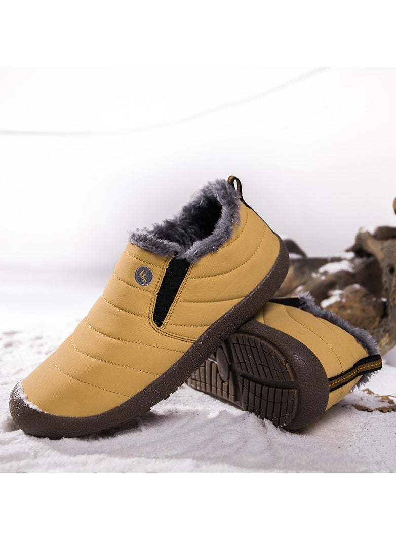 Winter low Cut Thick Sole Plush Men's Snow Cotton Shoes A Pair