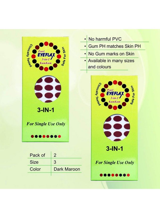 Kumkum Dark Maroon Oval Bindi Pack Of 2 (15 Flaps Each Box) (3)