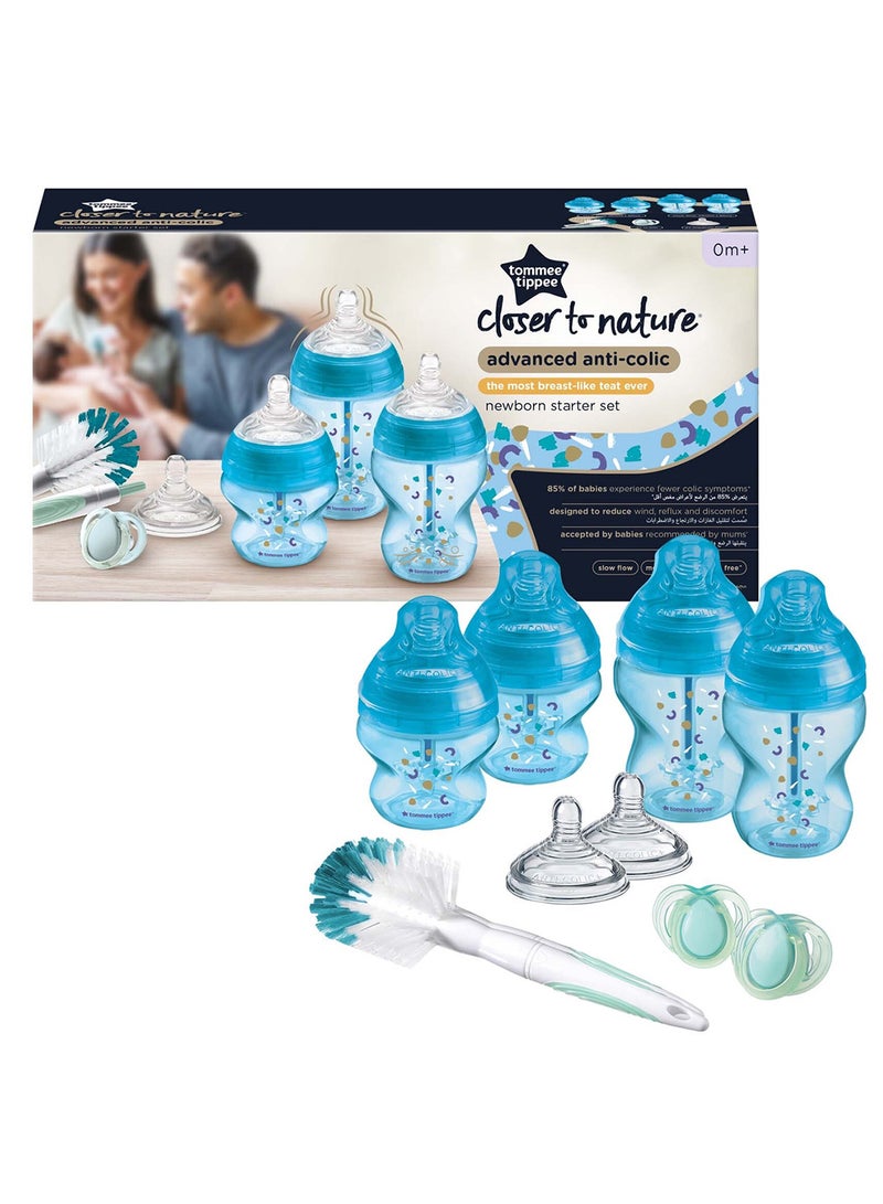 Newborn Baby Bottle Starter Kit, Slow-Flow Breast-Like Teats And Unique Anti-Colic Venting System, Mixed Sizes