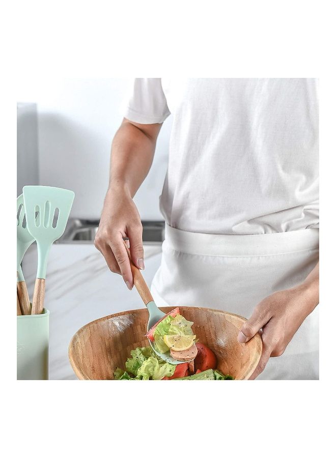 12-Piece Non-stick Silicone Cooking Utensils Set Mint Green 11 x 16 x 33cm