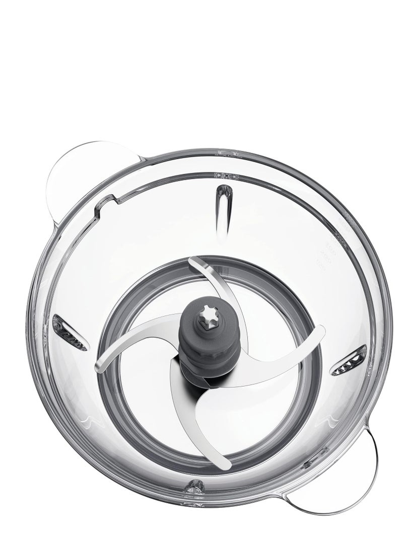 Glass Chopper Electric Food Chopper with 1.2L Glass Bowl (600ml working capacity), Dripper Pro, Quad Blade, Storage Lid, Dual Speed, Spatula, Ice Crush Function 500 W CHP62.400SI SILVER