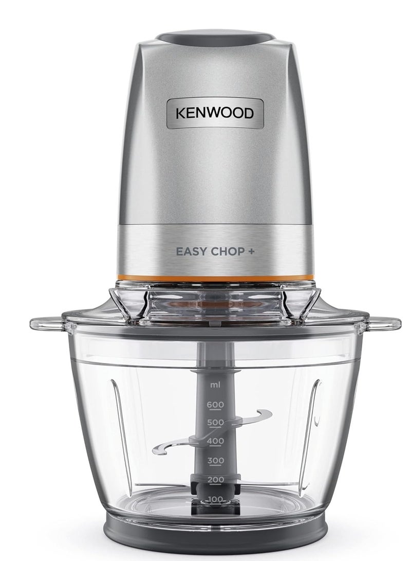 Glass Chopper Electric Food Chopper with 1.2L Glass Bowl (600ml working capacity), Dripper Pro, Quad Blade, Storage Lid, Dual Speed, Spatula, Ice Crush Function 500 W CHP62.400SI SILVER
