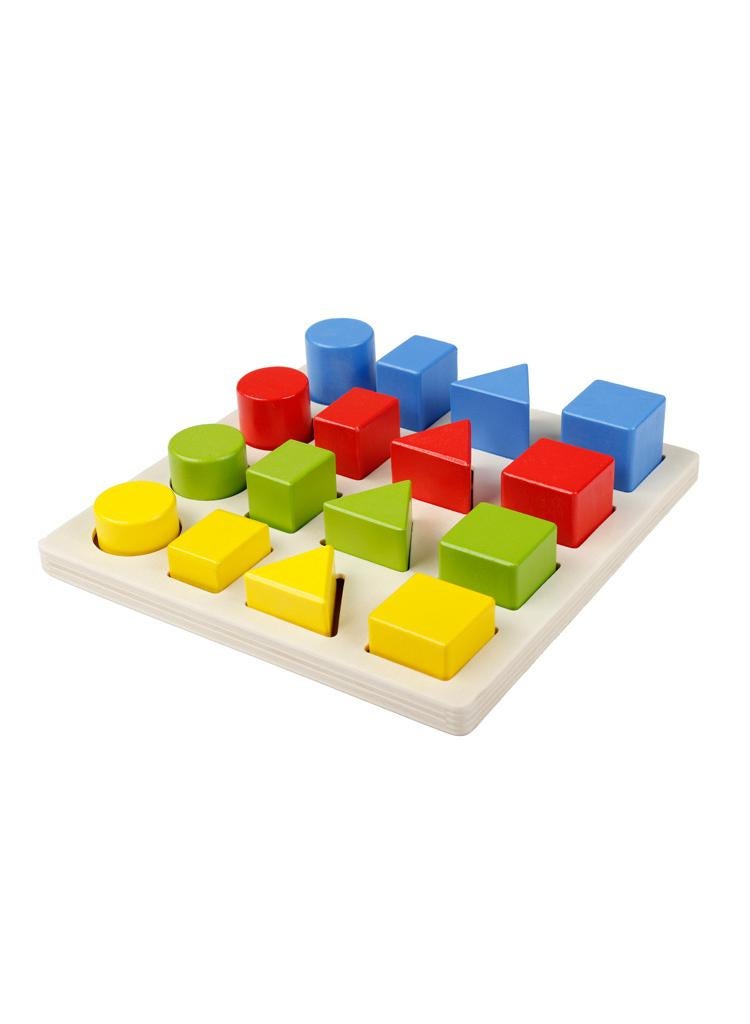 Geometric shape board shape matching building block toy children's early education educational toy 17pcs
