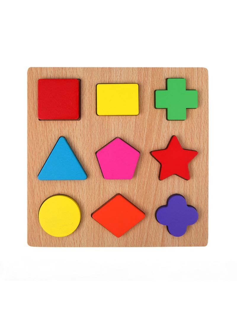 Cognitive matching wooden toys children's educational early education building blocks puzzle board toys style E1