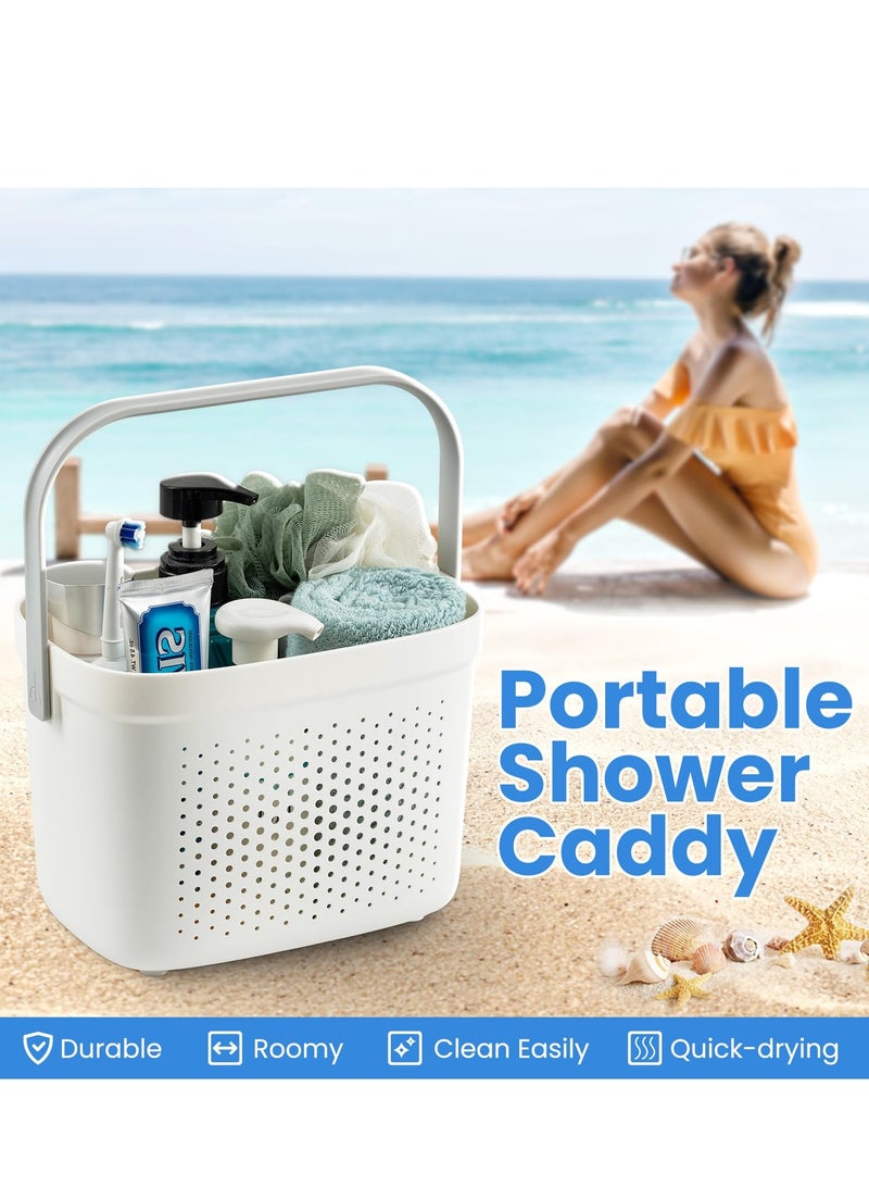 Versatile Shower Caddy Tote, Large Capacity, Durable Plastic Basket with Handle, Ideal for Dorm, College, Bathroom, Camping, Grey