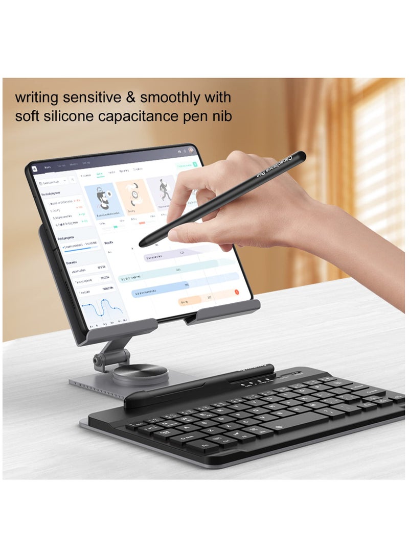 Compatible with Samsung Galaxy Z Fold 4/3/2, Set Include Mini Wireless Bluetooth Keyboard, Mouse, Comfortable & Adjustable Phone Stand, Capacitance Pen, and S Pen Holder [Easy to Carry] -Black