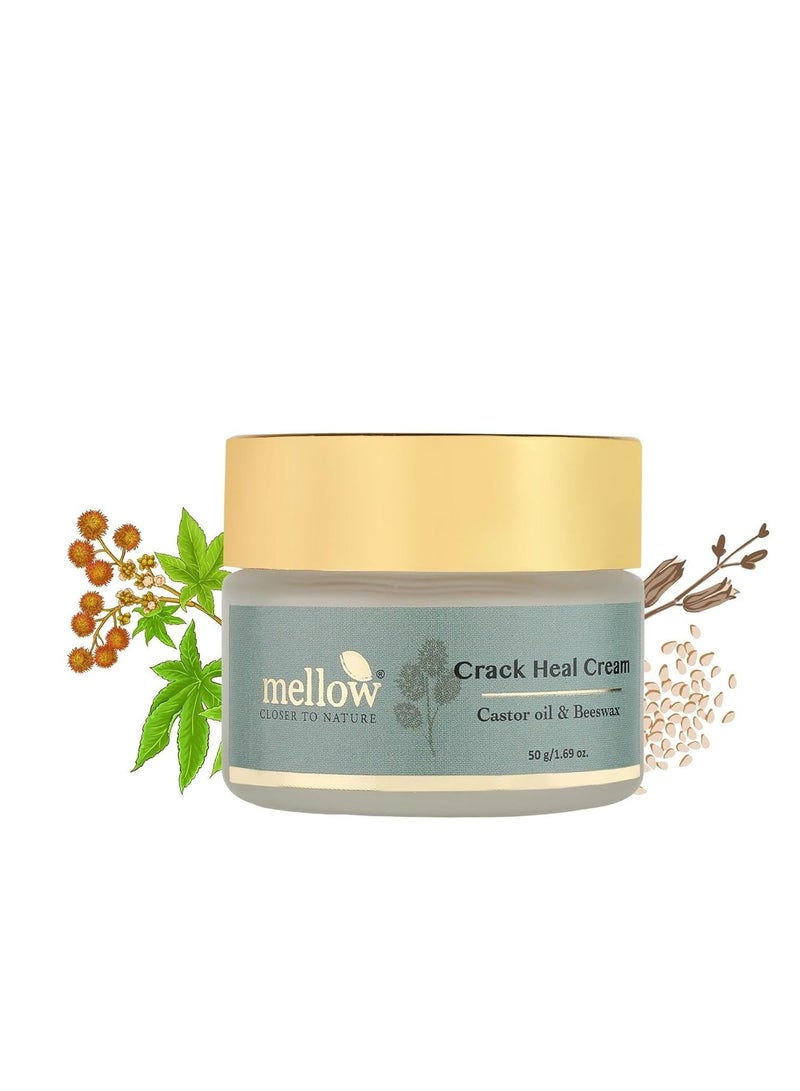 Mellow Herbals Ayurvedic Crack Heal for Rough Cracked Heels Foot Healing cream with Beeswax Til Arandi Oil 50Gm