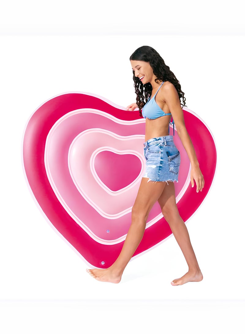 Pink Sweetheart Inflatable Float 155x135x25cm - Heart Shape