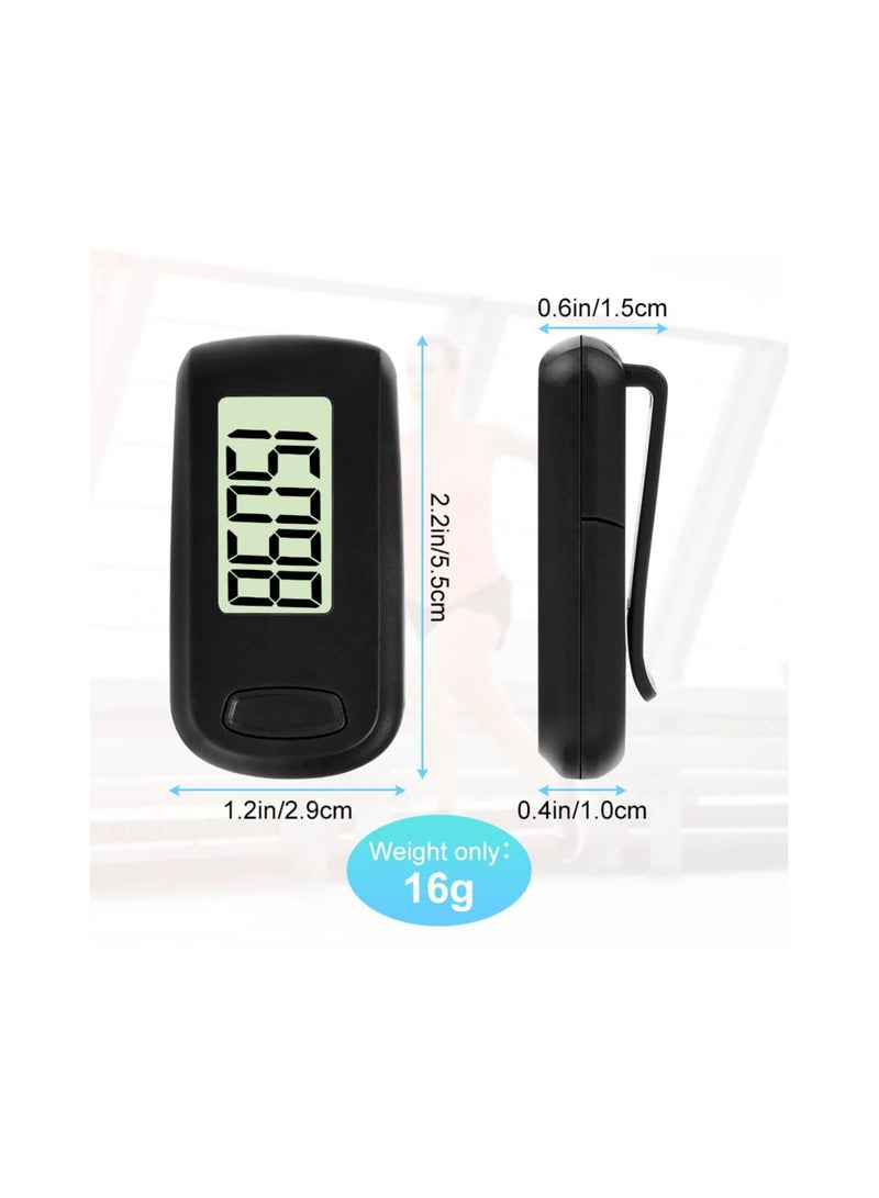 3D Large Screen Pedometer, Walking Pedometer, Portable Sports Pedometer with Clip Lanyard, Track Steps in Real Time, Pedometer for Older Kids/Fitness Men/Women/Elders for Walking and Running