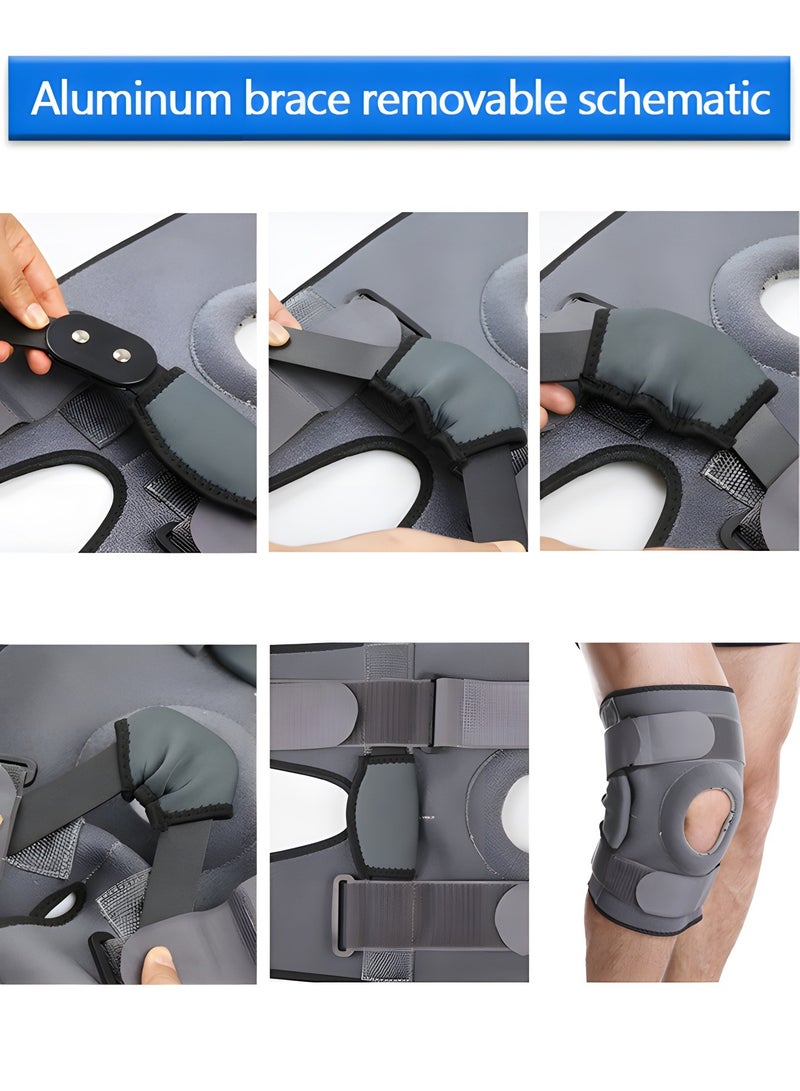 Knee Braces for Knee Pain with Side Stabilizers,Non Slip Adjustable Knee Support for Joint Pain Relief, Injury Recovery, High-Level Support For Arthritis, ACL, LCL, MCL