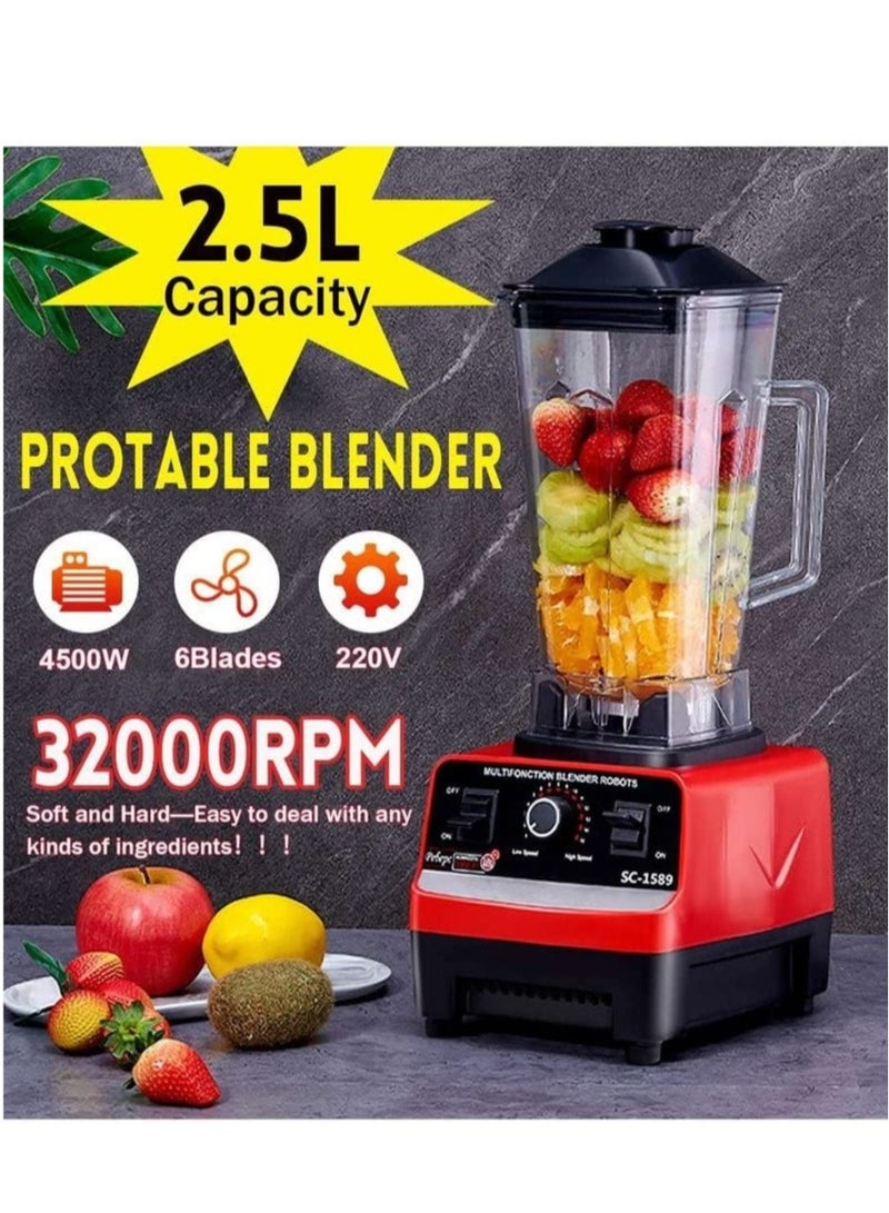 Silver Crest 4500w Heavy Duty Commercial Grade Blender With 2 Jars (Sc-1589, Multicolour )