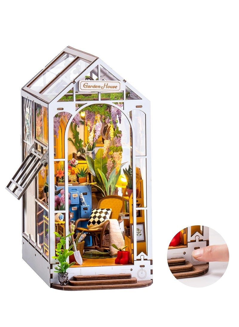 Rolife Flower House DIY Book Nook Shelf Insert TGB06, Assembly Brain Teaser 3D Wooden Puzzle DIY Build Model Crafts Kits, Unique Home Decor Birthday Gifts for Teens or Adults