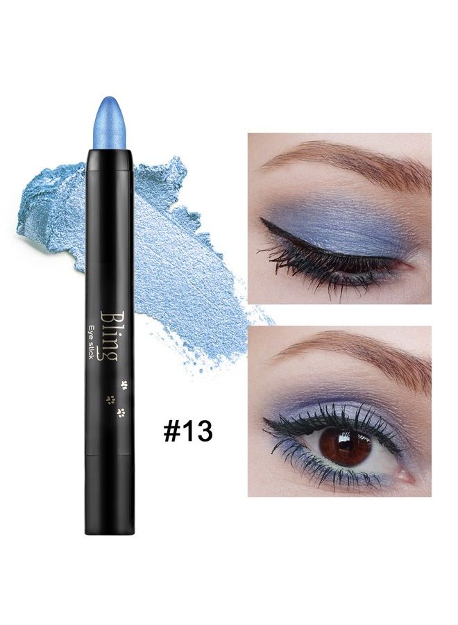 Eyeshadow Pencil Crayon Waterproof Eyeshadow Stick Shimmer Cream Eyeshadow Pen Create Glitter Eye Makeup, Easy to Use (13#)