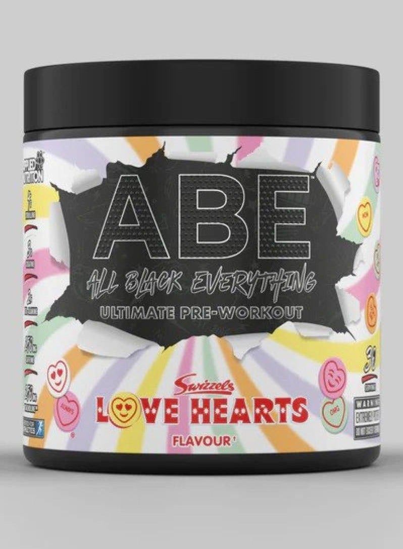 ABE ALL BLACK EVERYTHING PRE-WORKOUT 375G SWIZZELS LOVE HEARTS
