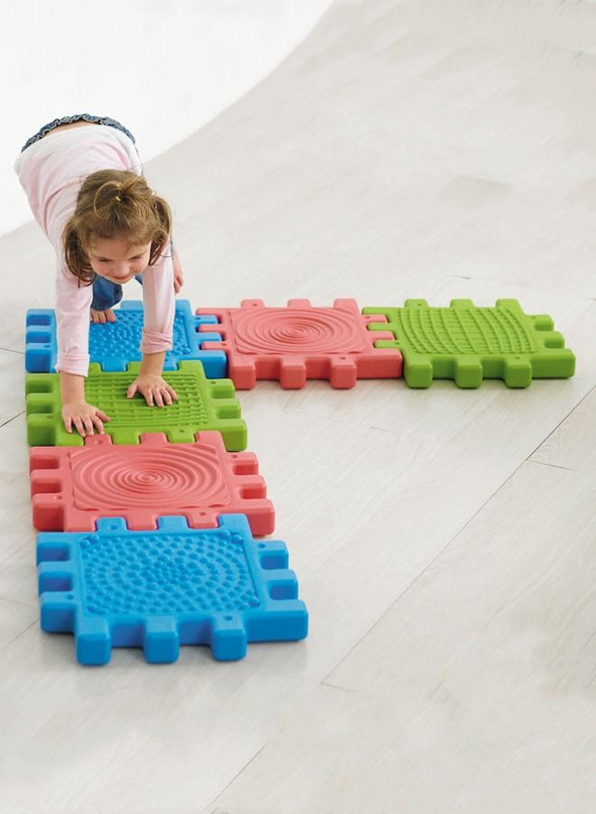 12-Piece Plastic Sensory Toy Textured Tactile Cube Building Block For Daycare