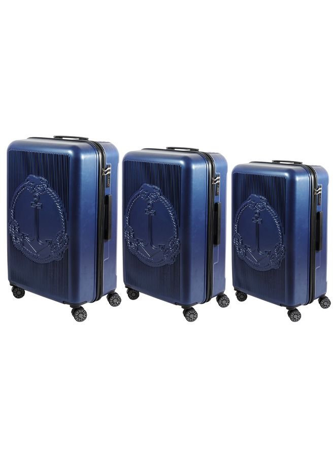 3-Piece ABS Hardshell Luggage Sets (20/24/28 inch), 360° Double Spinner Wheels, TSA Lock System, Cabin Trolley Carryon Travel Luggage Set, Made in Turkey, Travel Suitcase – Navy Blue