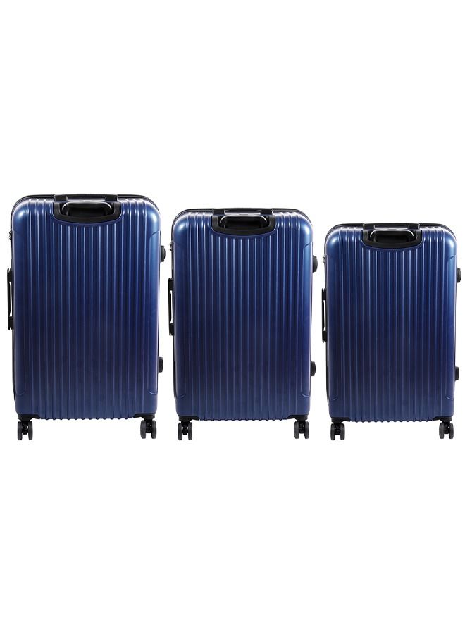3-Piece ABS Hardshell Luggage Sets (20/24/28 inch), 360° Double Spinner Wheels, TSA Lock System, Cabin Trolley Carryon Travel Luggage Set, Made in Turkey, Travel Suitcase – Navy Blue