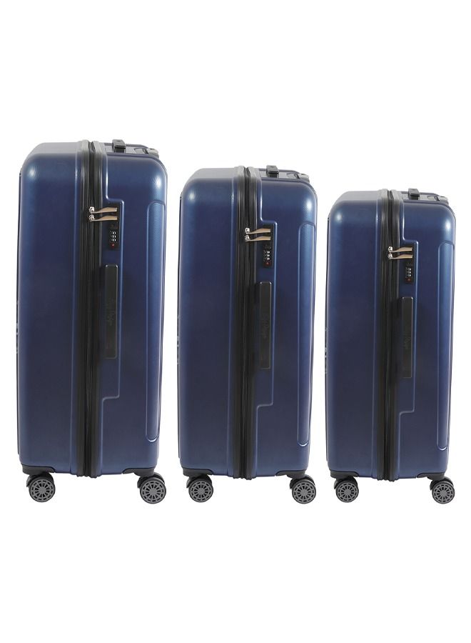 3-Piece ABS Hardshell Luggage Sets (20/24/28 inch), 360° Double Spinner Wheels, TSA Lock System, Cabin Trolley Carryon Travel Luggage Set, Made in Turkey, Travel Suitcase – Navy Blue