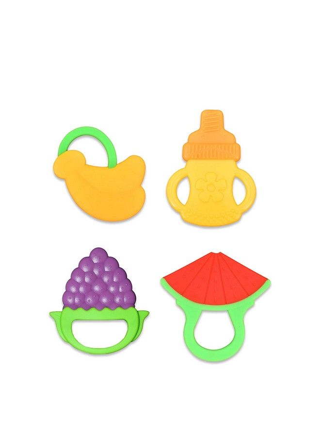 Combo Silicone Fruit Shape Teether For Baby Toddlers Infants Children (Pack Of 3) (Color 15)