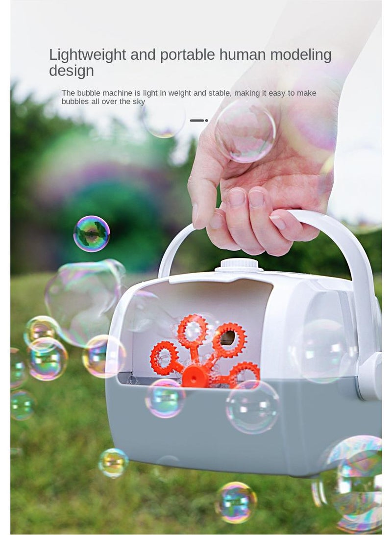 Kids Suitcase Shape Electric Bubble Blower White/Grey