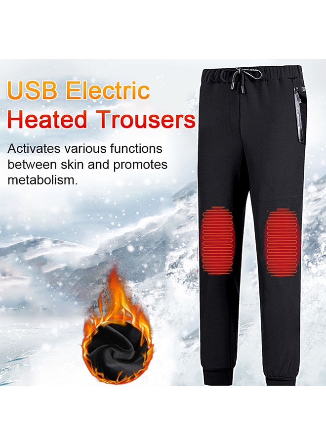 USB Electric Heated Trousers 3 Heating Zones Winter Warming Pants Temperature Adjustable Electric Thermal Clothing Outdoor Camping Fishing Hiking Heating Trousers