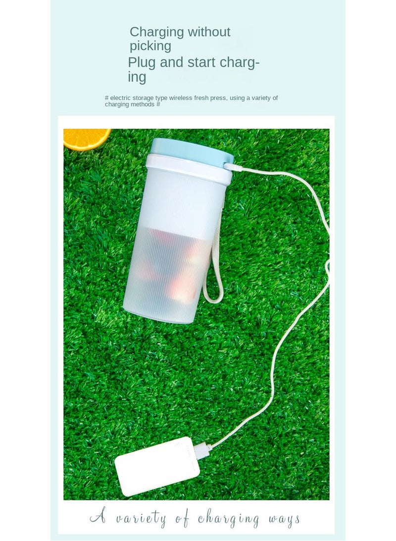 Portable Electric Juicer Cup Outdoor Portable Fruit Stirring Cup Light Pink 1300mah