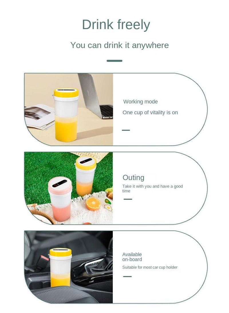 Portable Electric Juicer Cup Outdoor Portable Fruit Stirring Cup Light Pink 1300mah