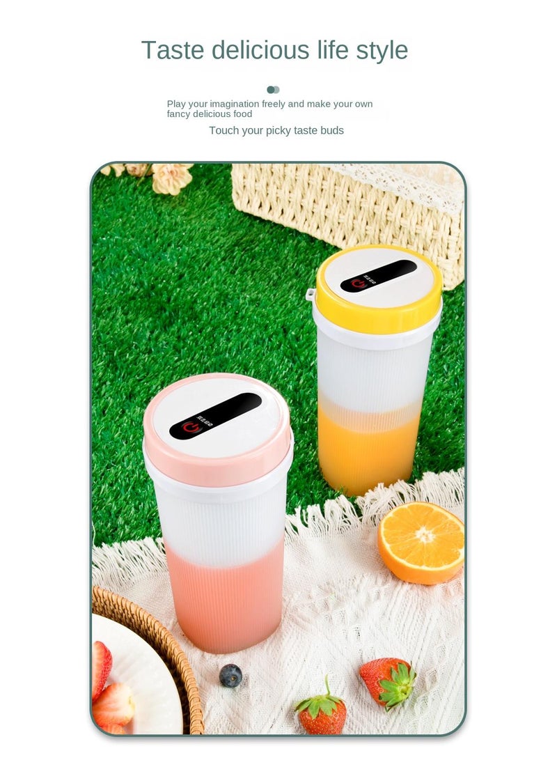 Portable Electric Juicer Cup Outdoor Portable Fruit Stirring Cup Light Pink 1300mah