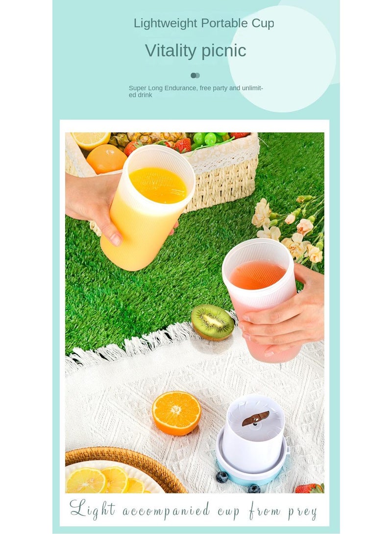 Portable Electric Juicer Cup Outdoor Portable Fruit Stirring Cup Light Pink 1300mah
