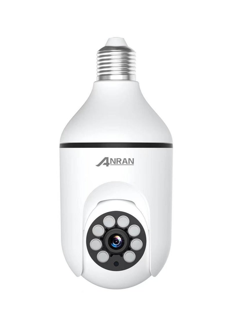 ANRAN 3MP Bulb Security Camera, Supports Body Detection, Instant and Accurate Alarm, 2 Way Audio Supportive, Horizontal 350 Degree and Vertical 90 Degree Rotation, HD Night Vision Security Camera