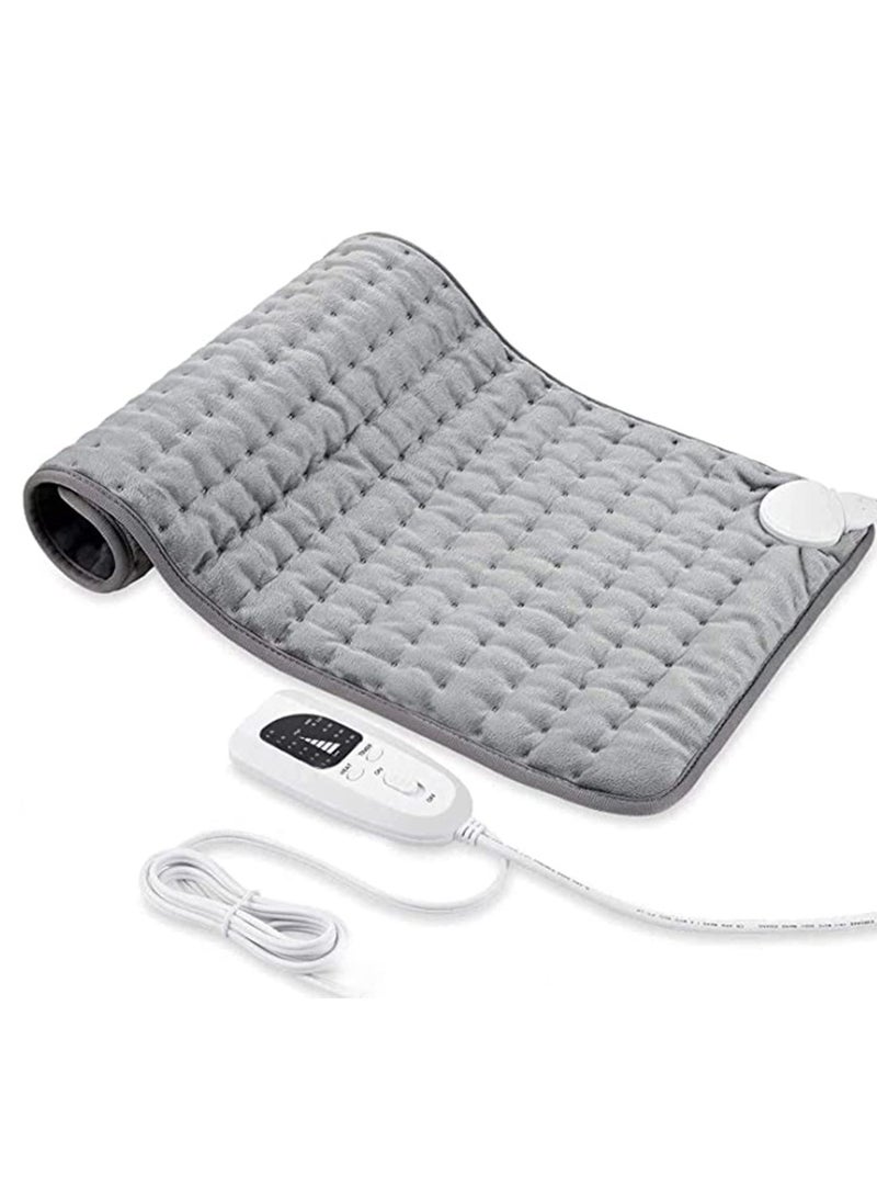 Heating Pad, Electric Heat Pad for Back Pain Relief and Cramps, Ultra-Soft Moist Dry Therapy Heat Pad, Electric Fast Heat Pad 6 Heat Settings with Auto Shut Off and Washable (60 x 30 cm)