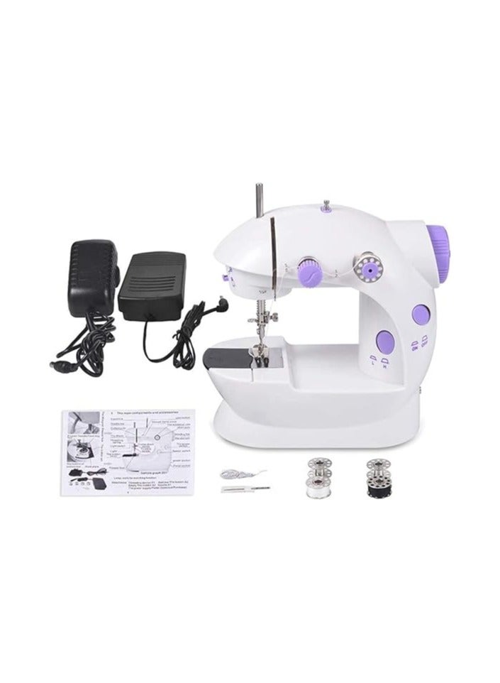 Portable Sewing Machine Mini Sewing Machine Two-Wire Two-Speed Pedaling,Small Desk Lamp