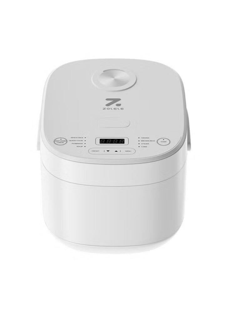 ZOLELE Smart Rice Cooker 5L ZB600 Smart Rice Cooker for Rice With 16 Preset Cooking Functions, 24-Hour Timer, Warm Function, and Non-Stick Inner Pot- Pure White