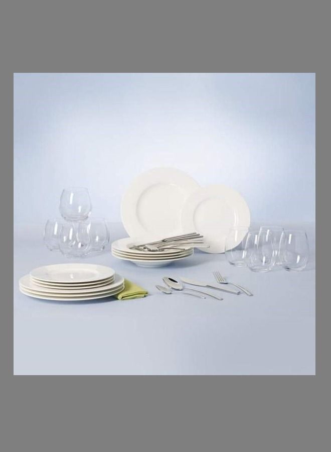 36-Piece Wonderful World White Dinner Sets