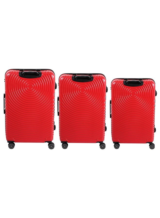 Biggdesign 3 Piece Cats Design Carry On Luggage Set Red