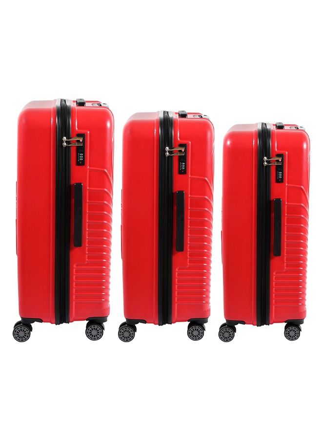 Biggdesign 3 Piece Cats Design Carry On Luggage Set Red