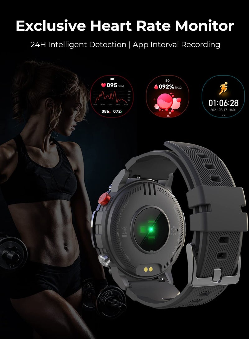 Smart Watch for Men, Fitness Smartwatch with Bluetooth Call, IP68 Waterproof, Heart Rate Monitor, Sleep Tracker, and 20+ Sports Modes for Android and iOS