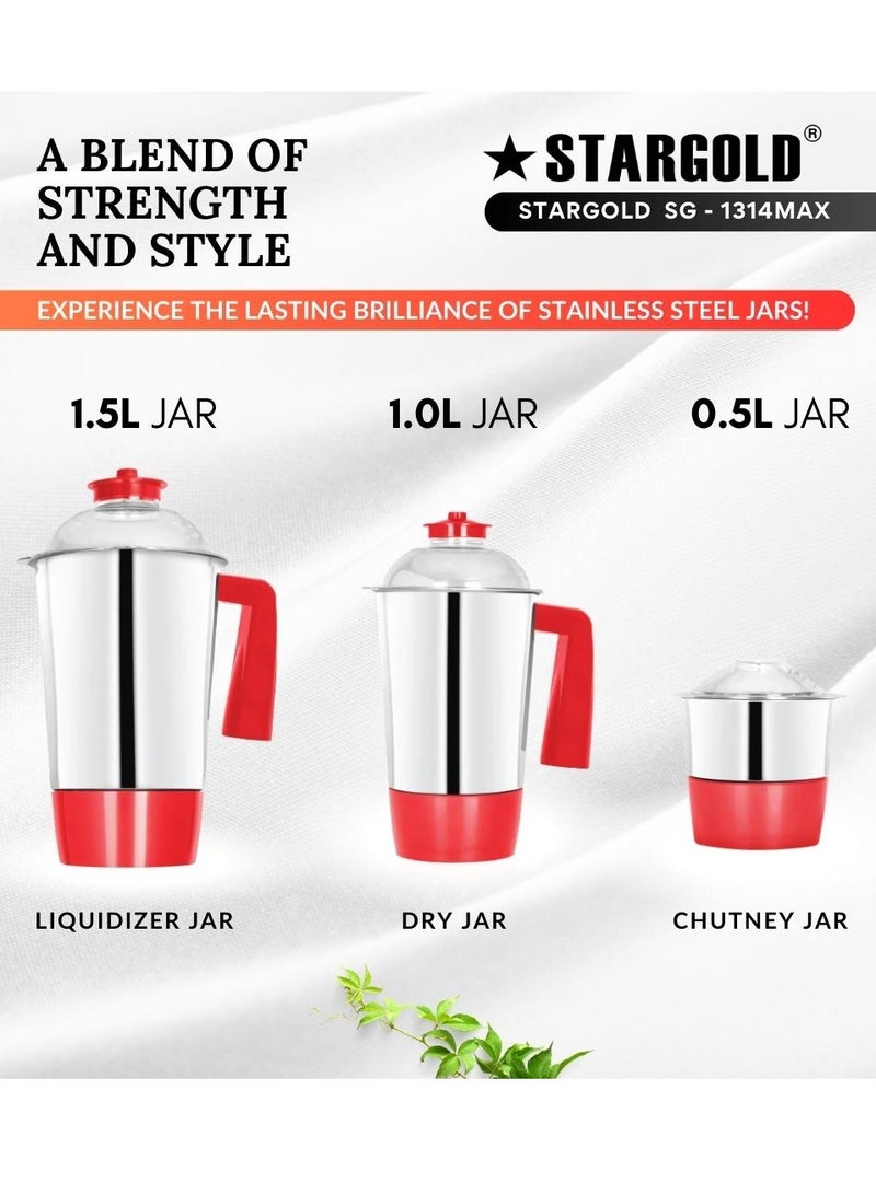 3 in 1 Mixer Grinder With Stainless Steel Powerful Copper Motor 800W