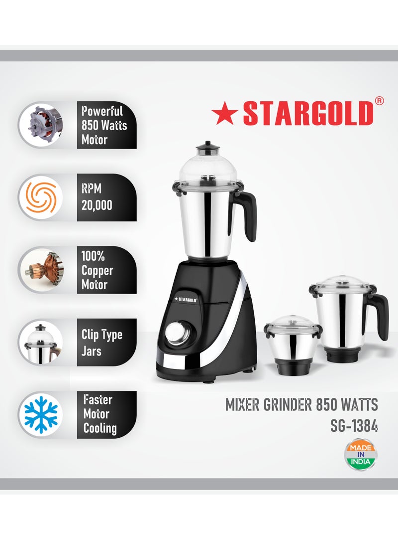 3 in 1 mixer grinder with stainless steel 850W powerful motor